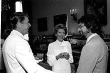   and Nancy Reagan after a showing of E.T. at the White House