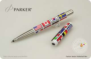 Parker Vector Rollerball Pens Multi Nationals Flag NEW  