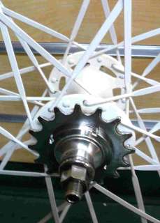 700C Fixed Gear Wheels Sealed Bearing 50mm White Rims w white Flat 