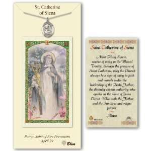 Pewter Catholic Patron Saint St Catherine of Siena Medal Christian w 