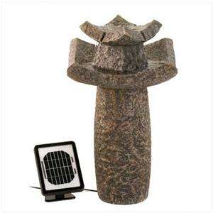   Outdoor Yard Accent Home Decor Temple Solar Powered Water Fountains