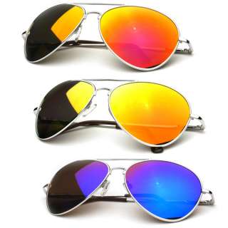   Multi Color Lens Mirrored Aviator Sunglasses Sale (3 Pack) 9011  