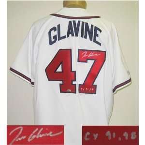 Tom Glavine Signed Jersey   Atlanta Braves 9198 Cy