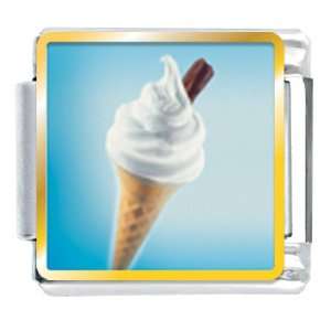 Vanilla Ice Cream Cone Food Italian Charms Bracelet Link