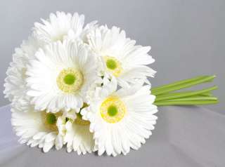 Off White Cream Ivory ~ Gerbera Gerber Daisy Bridal Bouquet Silk 