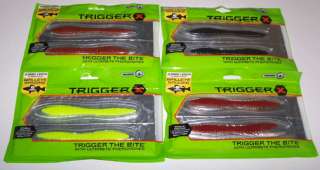 Trigger X Walleye Fishing Jumbo Leech Soft Plastic 4 pk  