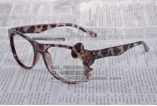 WITH LENS Hello Kitty Style Fashion Glasses Brown Frame Brown bow Nerd 