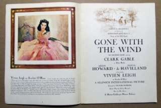 1939 Movie Souvenir Booklet GONE WITH THE WIND Original Printing 