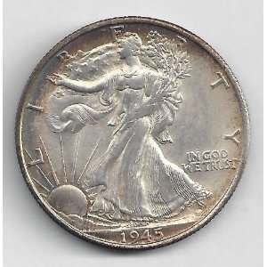 1945 s Walking Liberty Half Dollar    San Francisco Mint    Very Good 