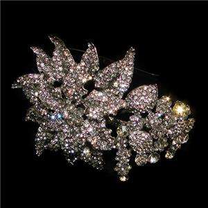 Huge Flower Wedding Hair Band Tiara Swarovski Crystal Clear  