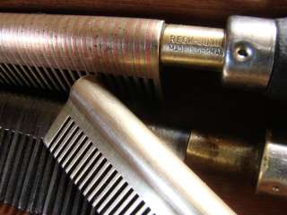 Set Vintage Brass Hot Comb Hair Press Straightening Iron Reck Junior 