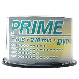   Prime 2.4X 8.5GB DVD+R DL (Double Layer) Media   50 Pack Electronics