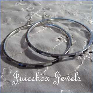   BLACK/SILVER Shiny Hoop Fashion Earrings (B11) Juicebox Jewels  