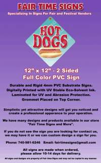 HOT DOG Concession Sign   Diamond PVC Full Color Laminated Sign 