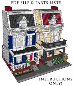 Lego Custom 2 Modular Buildings house #2 INSTRUCTIONS!  