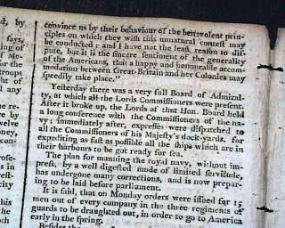 REVOLUTIONARY WAR & James Cook 1776 Enemy OLD Newspaper  