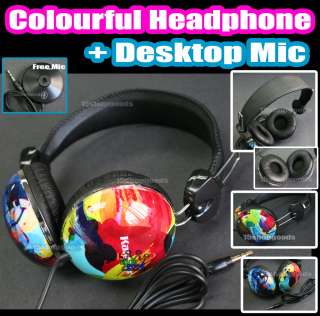 Colourful Over the Head Headphones Free Gift  Detachable Desktop 