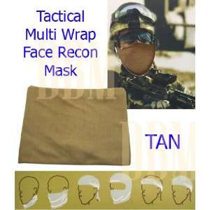   Multi Wrap Recon Face Mask Bandana Scarf Tan