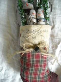FREE SHIP primitive country snowman stocking Christmas decoration 