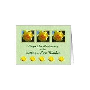  Happy 23rd Anniversary Father and Step Mother   Yellow Rose Flowers 