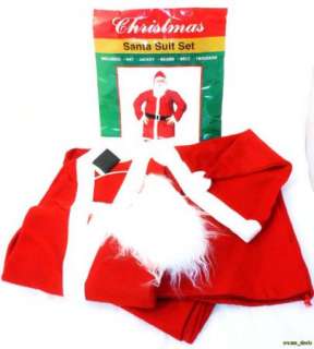 Piece Santa Suit Set Christmas Santa Claus Costume Adult One Size 