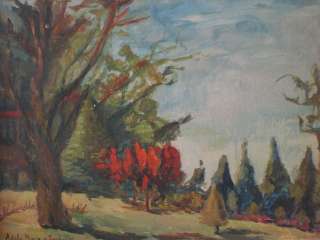 Great old oil on board landscape painting # as/2109  
