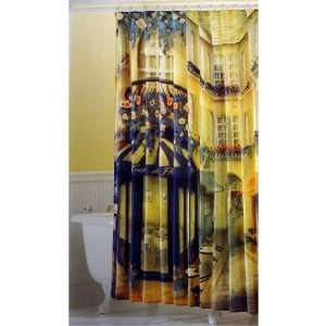  Paris French Cafe Scene Fabric Shower Curtain: Home 