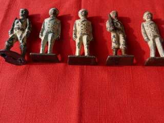 PRE WW2 5pc Toy Soldiers 4 Cast Iron & 1 Grey Iron 3 US NAVY OFFICERS 