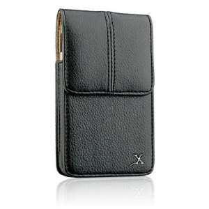  Genuine Vertical Black Leather Case Pouch Holster 