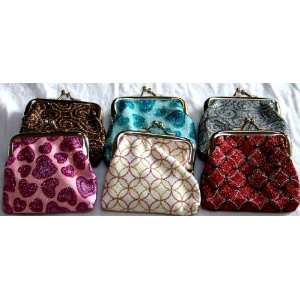  Metal Clasp Glitter Coin Purse   Set of 6 