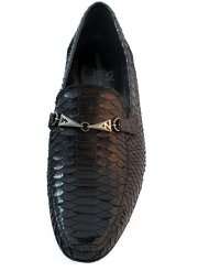 Gianpiero Nicola 78901 Mens Italian Dressy Slip on Black Python Shoes