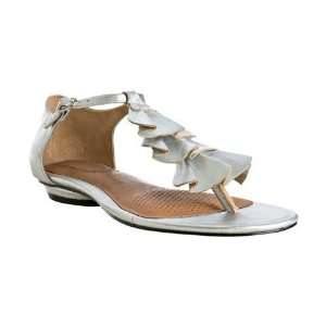 Corso Como silver leather Felony ruffle thong sandals