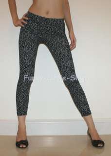 brown leopard print leggings tight pants XS/S pt346 NEW  