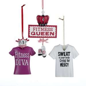   & Queen Gym Workout Plaque Christmas Ornaments 4.25