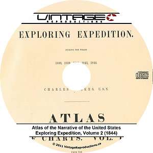 1844 UNITED STATES EXPLORING EXPEDITION ATLAS MAPS {Volume 2} Book on 