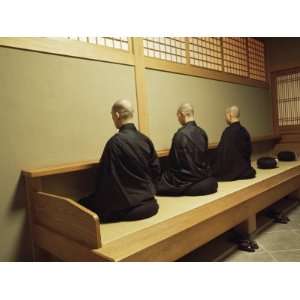 Monks During Za Zen Meditation in the Zazen Hall, Elheiji 