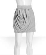 Wyatt heather grey jersey draped mini skirt style# 312997402