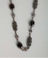 Ben Amun gunmetal filigree and bead long necklace style# 317449701
