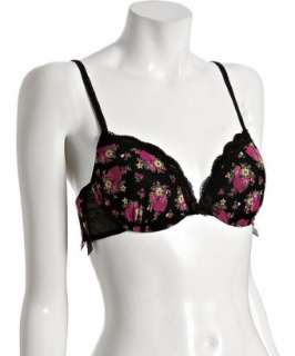 Betsey Johnson black floral mesh demi bra  BLUEFLY up to 70% off 