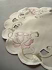 Antique Society Silk Thistle Embroidery Round Doily  