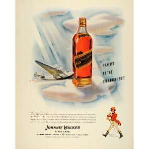  1943 Ad Johnnie Walker Black Label Scotch Whisky WWII Pan 