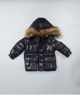 Tommy Hilfiger BABY / TODDLER navy quilted faux fur trimmed hooded 
