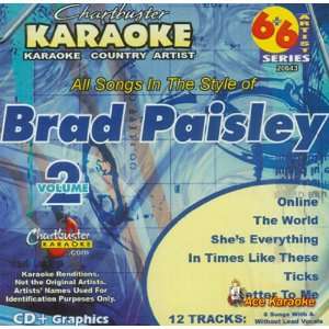  Chartbuster Karaoke 6X6 CDG CB20643   Brad Paisley Vol. 2 