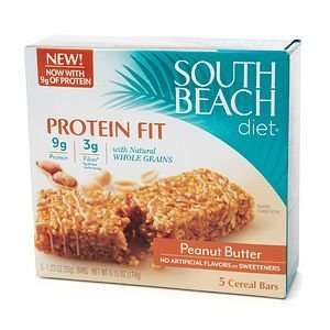  South Beach Diet Protein Fit Cereal Bars, Peanut Butter, 5 