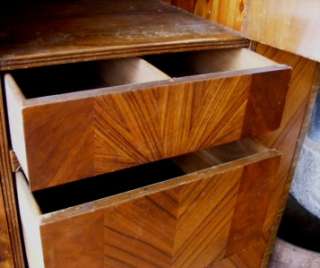 Vintage WATERFALL Bureau Storage Closet Bedroom Armoire Furniture 