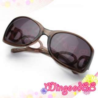   Eyewear Large Brown Frame Sunglasses Portable Zipper Case  