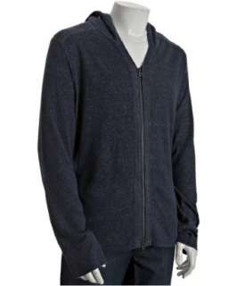 Theory navy surf and pale zinc Drake Vibration hooded zip up sweater 