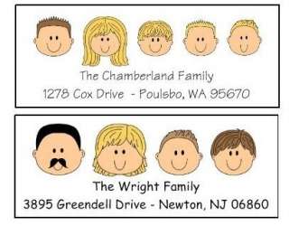 30 STICK FAMILY RETURN ADDRESS LABELS PERSONALIZED  