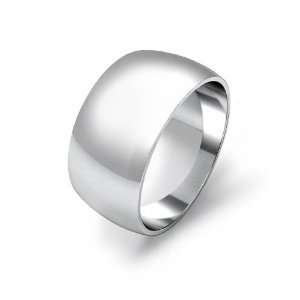    12.1g Men Wedding Band Dome Ring 10mm 18k White Gold (11) Jewelry