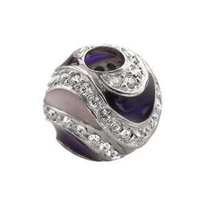 Italian Swarovski Crystal and Glass Bead Cathedral Purple Shade Charm 